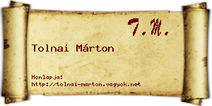 Tolnai Márton névjegykártya