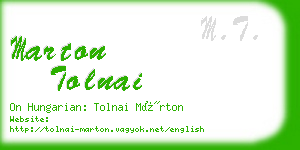 marton tolnai business card